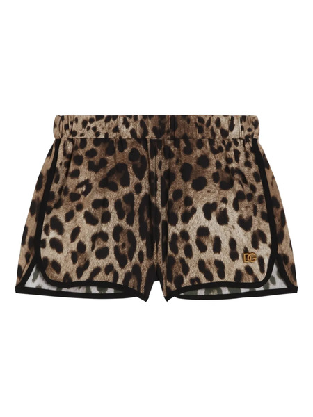  Dolce & Gabbana Kids Leopard-pattern Swim Shorts - Brown 