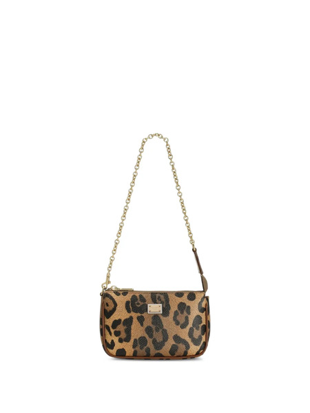  Dolce & Gabbana Kids Leopard-print Chain Mini Bag - Brown 
