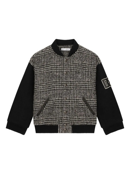  Dolce & Gabbana Kids Logo-appliqué Bomber Jacket - Grey 
