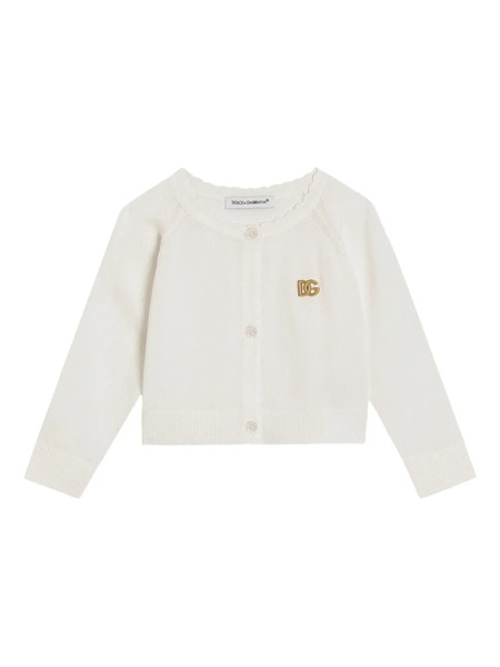  Dolce & Gabbana Kids Logo-appliqué Cardigan - White 