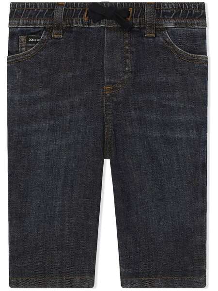  Dolce & Gabbana Kids Logo-appliqué Drawstring Jeans - Blue 