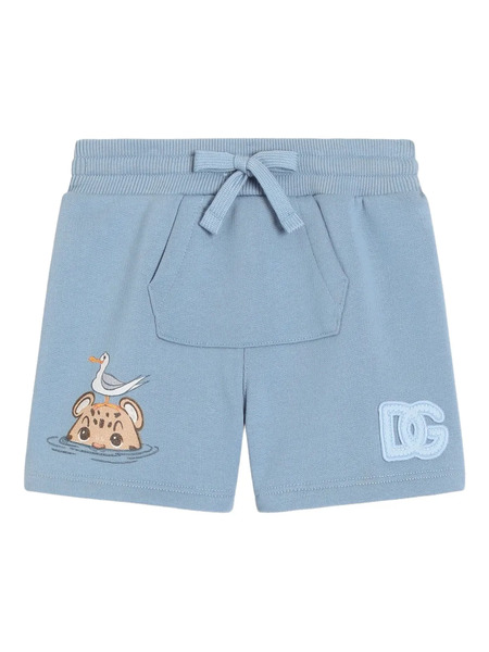  Dolce & Gabbana Kids Logo-appliqué Drawstring Shorts - Blue 