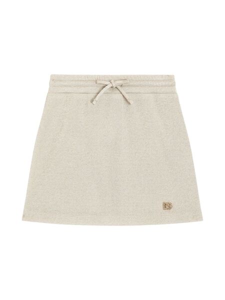  Dolce & Gabbana Kids Logo-appliqué Lurex Skirt - Neutrals 