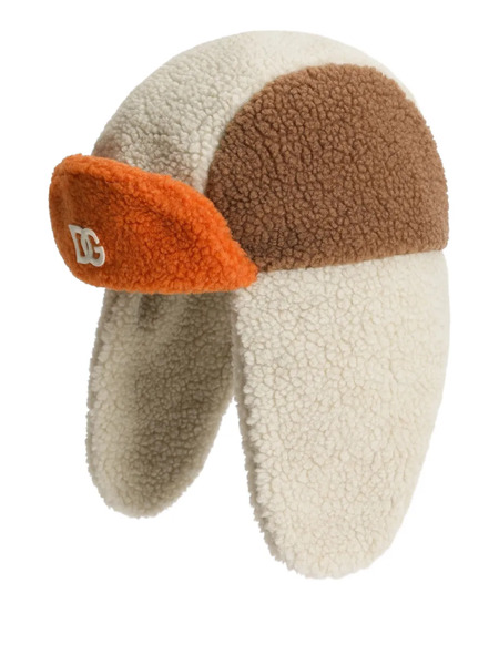  Dolce & Gabbana Kids Logo-detail Fleece Hat - Neutrals 