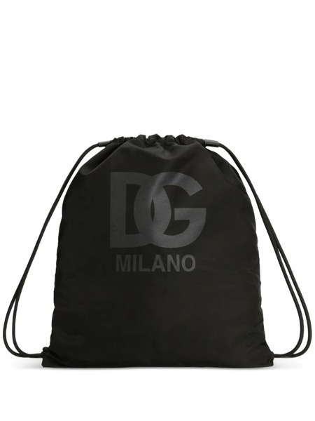  Dolce & Gabbana Kids Logo Drawstring Bag - Black 