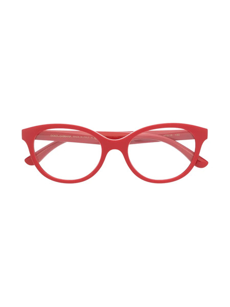  Dolce & Gabbana Kids Logo-embossed Round-frame Glasses - Red 