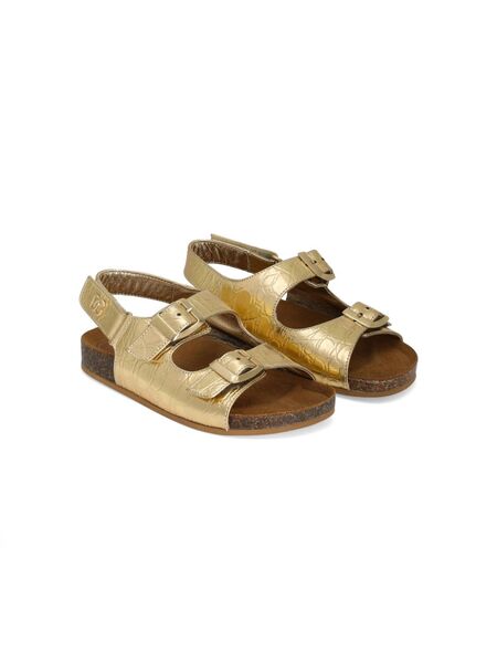  Dolce & Gabbana Kids Logo-embossed Sandals - Gold 