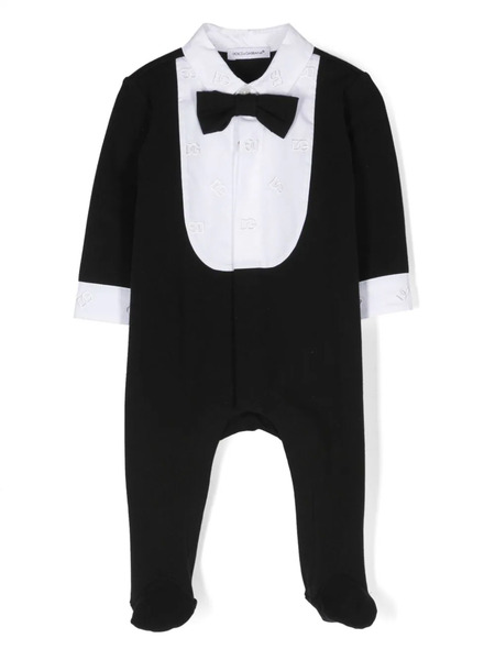 Dolce & Gabbana Kids Logo-embroidered Bow-tie Pyjama - Black 
