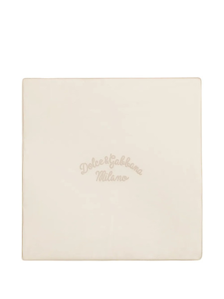  Dolce & Gabbana Kids Logo-embroidered Polka Dot Blanket - Neutrals 