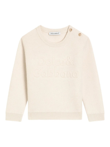  Dolce & Gabbana Kids Logo-embroidered Sweater - Neutrals 