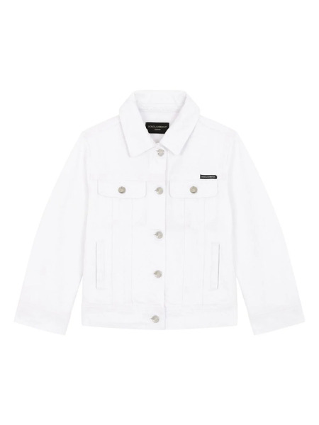  Dolce & Gabbana Kids Logo-patch Denim Jacket - White 