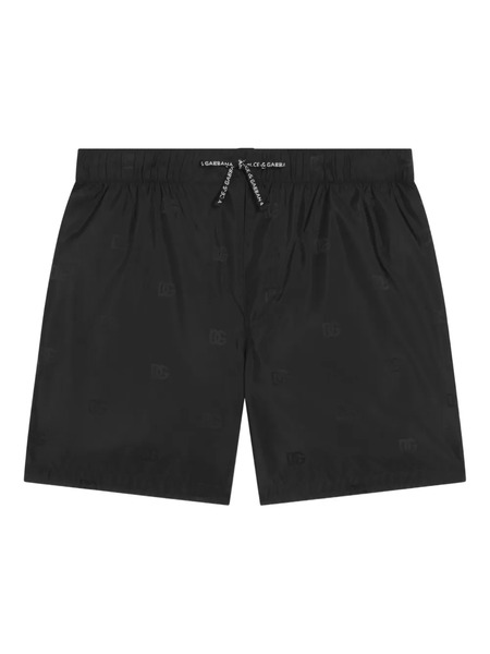 Dolce & Gabbana Kids Logo-patch Drawstring Swim Shorts - Black 