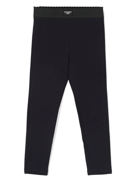  Dolce & Gabbana Kids Logo-patch Leggings - Blue 