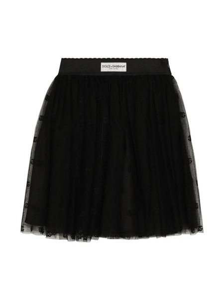  Dolce & Gabbana Kids Logo-patch Tulle Skirt - Black 