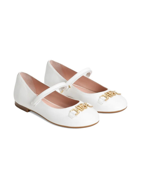  Dolce & Gabbana Kids Logo-plaque Ballet Flats - White 