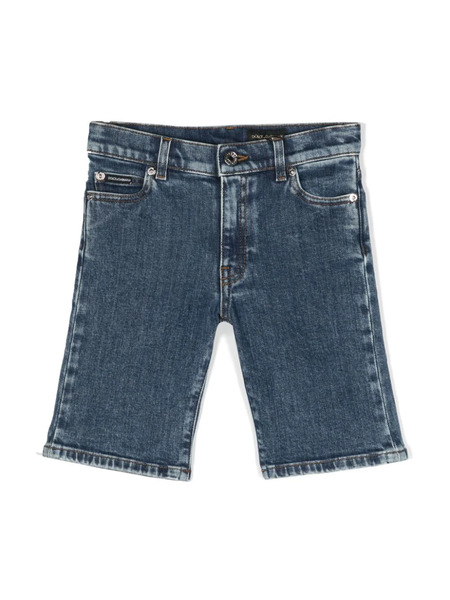  Dolce & Gabbana Kids Logo-plaque Denim Shorts - Blue 