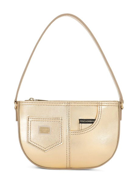  Dolce & Gabbana Kids Logo-plaque Leather Shoulder Bag - Gold 
