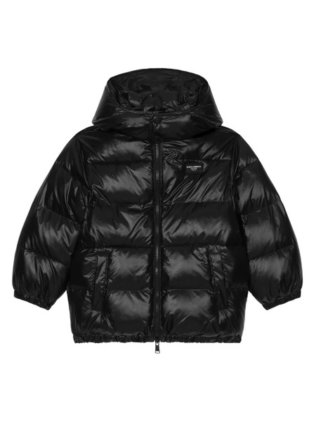  Dolce & Gabbana Kids Logo-plaque Padded Jacket - Black 