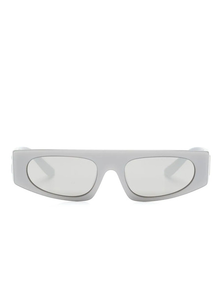  Dolce & Gabbana Kids Logo-plaque Rectangle-frame Sunglasses - Silver 