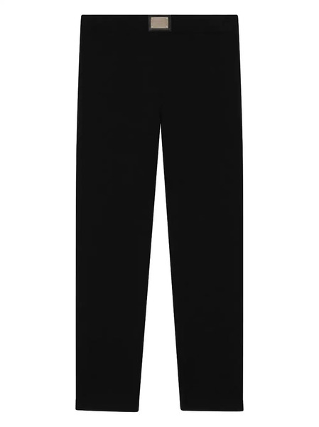  Dolce & Gabbana Kids Logo-plaque Stretch-wool Leggings - Black 