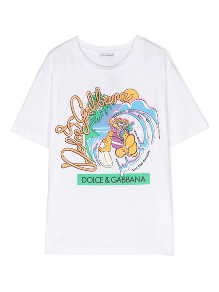  Dolce & Gabbana Kids Logo-print Cotton T-shirt - White 