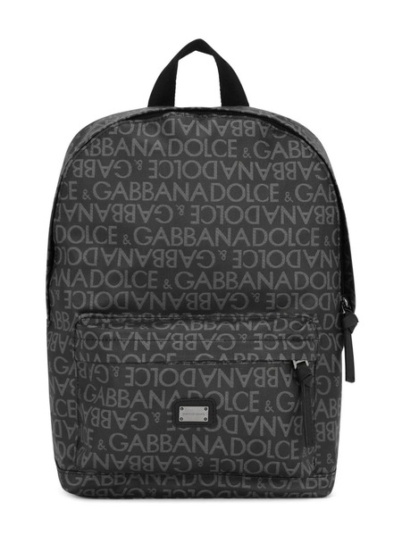  Dolce & Gabbana Kids Logo-print Front-pocket Backpack - Black 