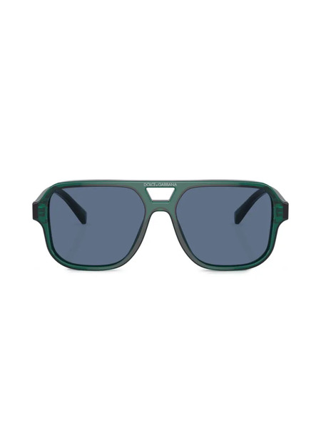  Dolce & Gabbana Kids Logo-print Square-frame Sunglasses - Green 