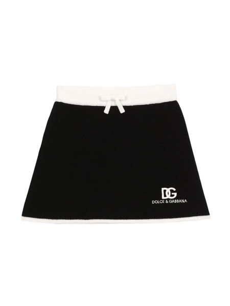 Dolce & Gabbana Kids Logo-print Wool Skirt - Black 