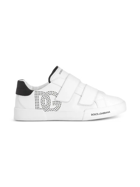  Dolce & Gabbana Kids Logo Strap Sneakers - White 
