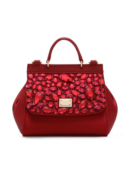  Dolce & Gabbana Kids Mini Sicily Leather Handbag - Red 