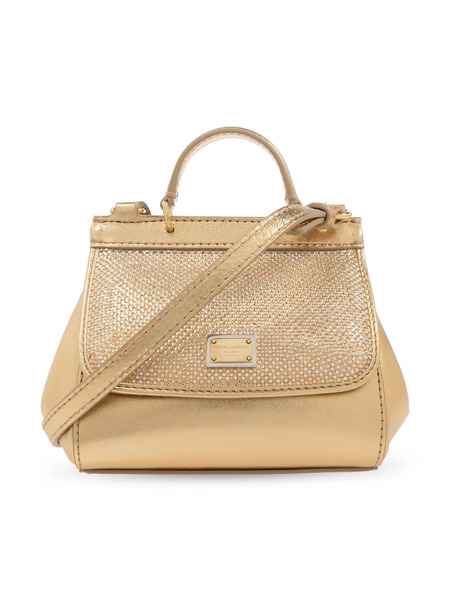  Dolce & Gabbana Kids Mini Sicily Metallic-effect Bag - Gold 