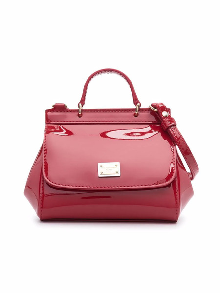  Dolce & Gabbana Kids Mini Sicily Patent Leather Top-handle Bag - Red 