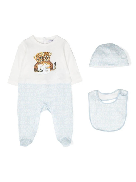  Dolce & Gabbana Kids Monogram-pattern Cotton Pyjama - Blue 