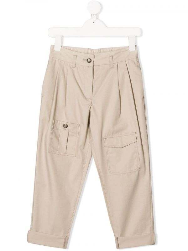  Dolce & Gabbana Kids Multi-pocket Pleated Trousers - Neutrals 
