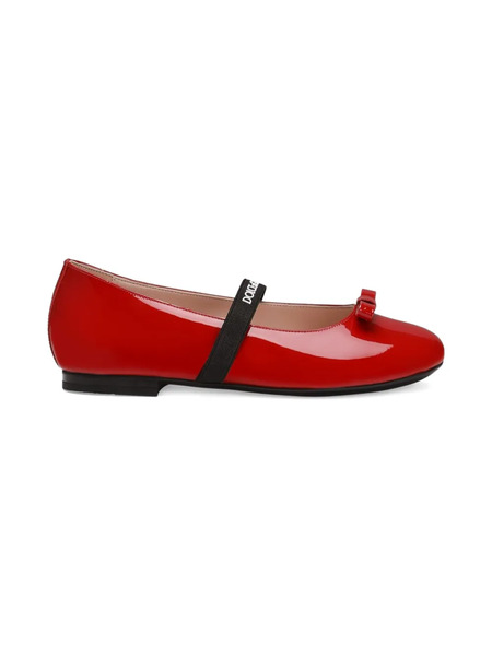  Dolce & Gabbana Kids Patent Leather Ballet Flats - Red 