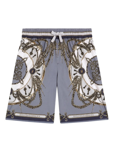  Dolce & Gabbana Kids Patterned Bermuda Shorts - Grey 