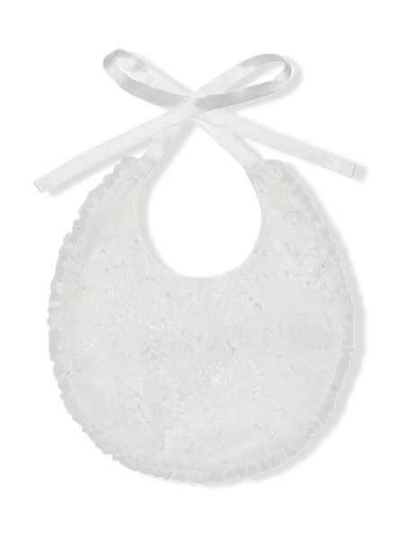  Dolce & Gabbana Kids Picot Lace Bib - White 