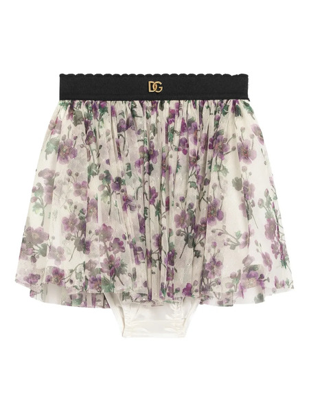  Dolce & Gabbana Kids Pleated Floral Skirt - Multicolour 