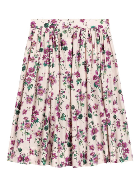  Dolce & Gabbana Kids Pleated Floral Skirt - Neutrals 