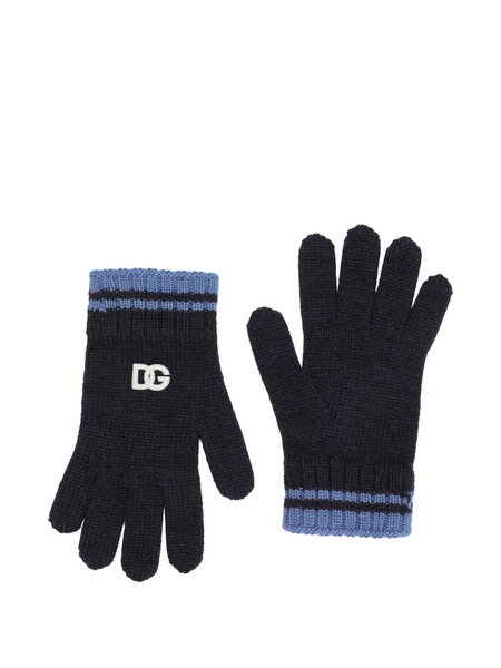 Dolce & Gabbana Kids Ribbed-knit Gloves - Blue 