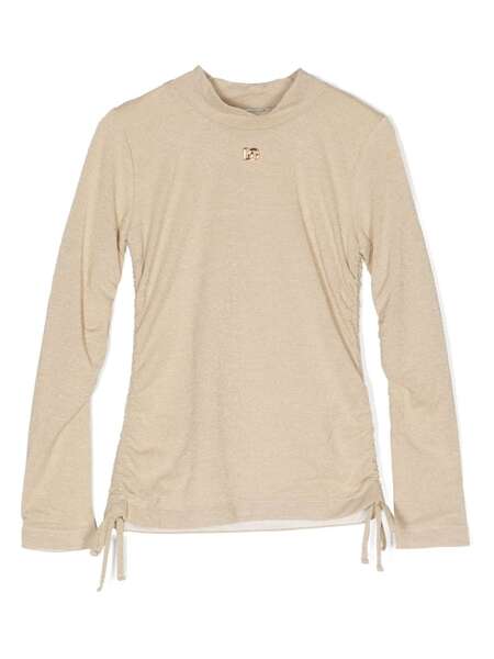  Dolce & Gabbana Kids Ruched Drawstring Top - Gold 