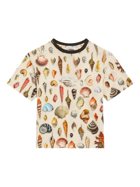  Dolce & Gabbana Kids Shell-print T-shirt - Neutrals 