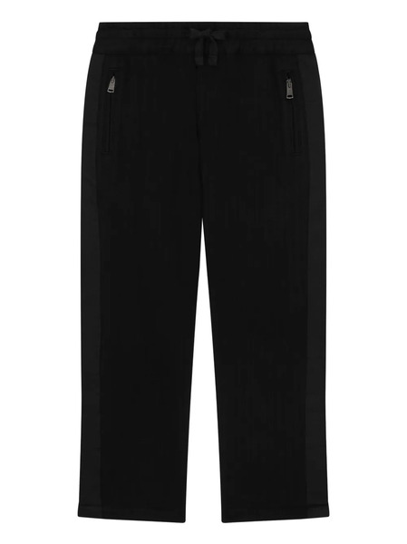  Dolce & Gabbana Kids Side Panel-logo Plaque Joggers - Black 