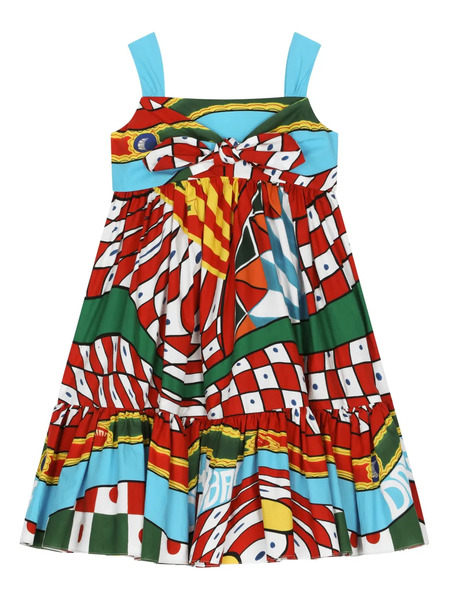  Dolce & Gabbana Kids Sleeveless Carretto-print Dress - Blue 