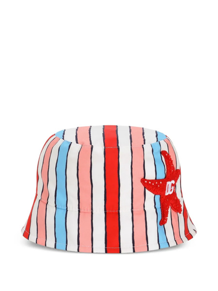  Dolce & Gabbana Kids Starfish Striped Hat - White 