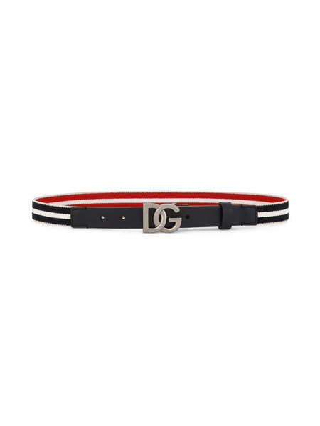  Dolce & Gabbana Kids Striped Logo-plaque Belt - Blue 