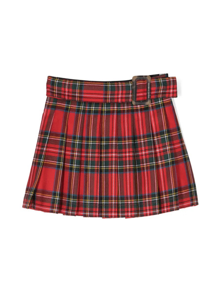  Dolce & Gabbana Kids Tartan-check Virgin-wool Skirt - Red 
