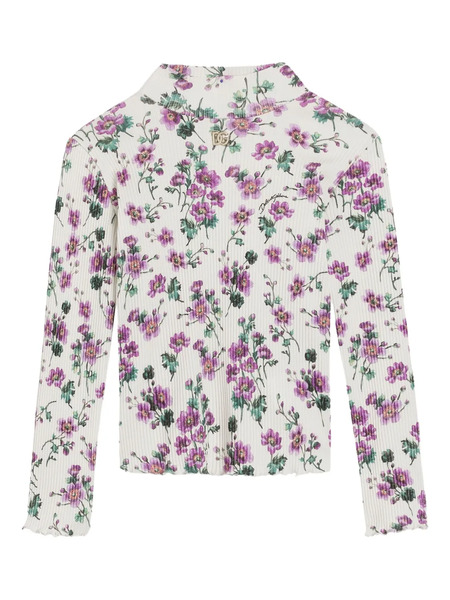  Dolce & Gabbana Kids Violets-print Top - White 