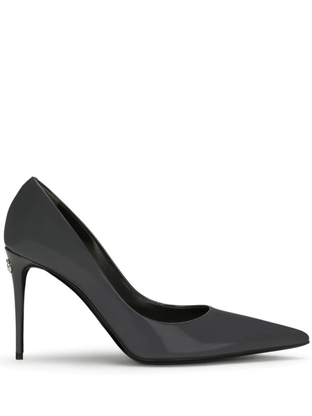  Dolce & Gabbana Kim Dolce&gabbana 90mm Patent Leather Pumps - Grey 