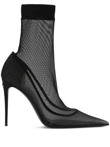  Dolce & Gabbana Kim Dolce&gabbana Tulle Ankle Boots - Black 